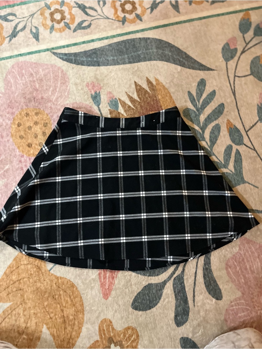 Old Navy Black White Plaid Skater Skirt 8